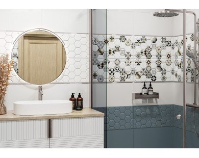 Edelweiss Hexagon Blue WT36EDW23 Плитка настенная 300*600*9  Newtrend