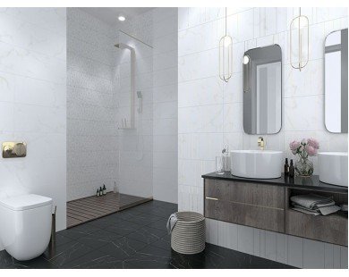 M0427Y29601 Forza Calacatta White Mosaico 01 Плитка настенная 25x60 Creto