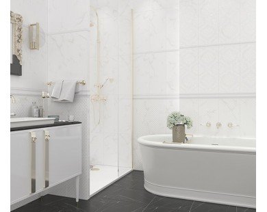 M0427Y29601 Forza Calacatta White Mosaico 01 Плитка настенная 25x60 Creto