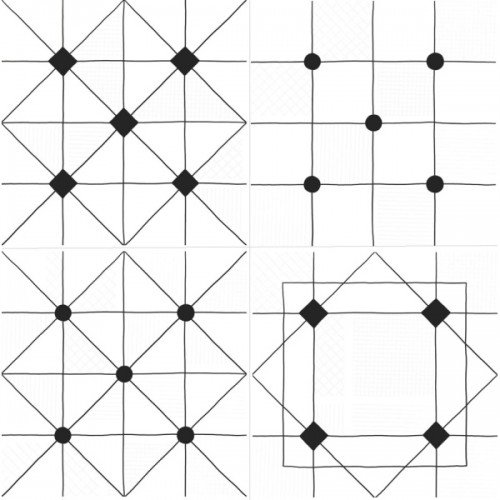 Домино белый декор геометрия (6032-0434) LB-Ceramics